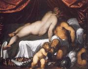 PALMA GIOVANE Mars,Venus and Cupid oil painting reproduction